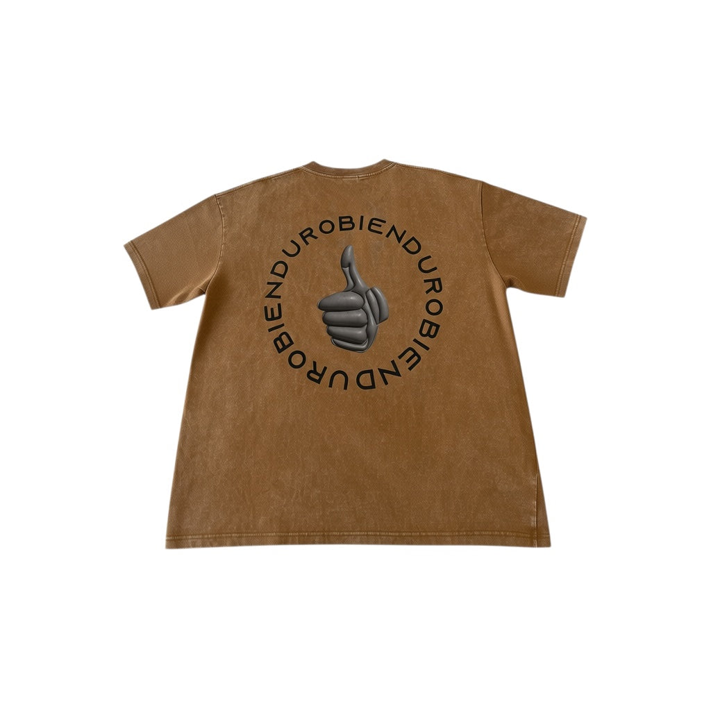 Bien Duro Thumbs Up Washed Tee – Caramel