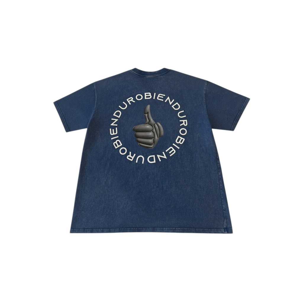 Bien Duro Thumbs Up Washed Tee - Navy
